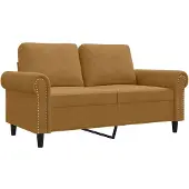vidaXL Canapé 2 places marron 120 cm velours