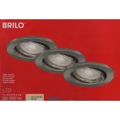 Briloner set de 3 lampes LED encastrées, blanches, orientables, D 9 cm