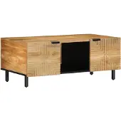 vidaXL Table basse marron 100x54x40 cm en bois massif de manguier