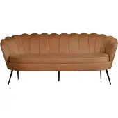Ebuy24 Nice canapé 3 personnes en velours, teinte cognac.