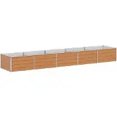 vidaXL Lit surélevé brun clair 400 x 80 x 45 cm Acier galvanisé