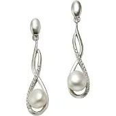 Zeeme Boucles d'oreilles blanc