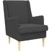 vidaXL fauteuil Gris foncé Tissu en laine de mouton