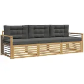 vidaXL - Ensemble de salon de jardin, 3 pièces, blanc et anthracite, en polyester