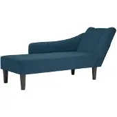 vidaXL Chaise longue avec accoudoir à droite bleu velours