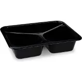 Papstar Barquettes à menu Circulware by Havel, réutilisables, en 3 parties, adaptées au micro-ondes &amp; au lave-vaisselle, recyclables, L 227 x l 178 x H 45 mm, PP, noir, 20 pièces
