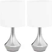 vidaXL Lampes de table 2 pcs. Capteur tactile Blanc E14