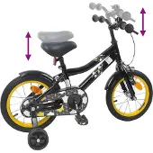 vidaXL Vélo pour enfants 16 pouces, pour les 4-6 ans, noir