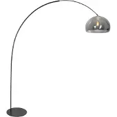 Steinhauer Lampe à arc noir Curve avec du verre fumé