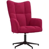 vidaXL Fauteuil relax vin rouge velours