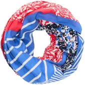 s.Oliver Écharpe bleu / rouge clair / blanc
