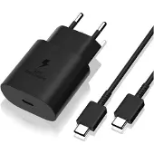 Samsung Chargeur EP-TA800B 25 W avec câble USB-C 1 M noir (en vrac)