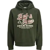 Jack & Jones Sweat-shirt beige / vert foncé / rouge