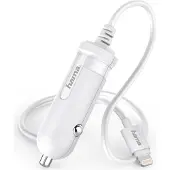Hama Essential Line - Adaptateur d'alimentation pour voiture - 12 Watt - 2.4 A - Ultra Fast Charge (Lightning) - blanc - pour Apple iPad/iPhone/iPod (Lightning)