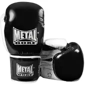 Metal Boxe Gants De Boxe Cuir Sparring - Noir / Blanc
