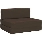 vidaXL Canapé-lit pliant , couleur taupe, 190 x 100 x 15 cm, tissu