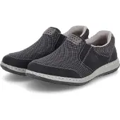 Rieker Chaussons pour hommes, modèle Namur, couleur noire, pour un usage décontracté