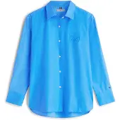 Tommy Hilfiger Ww0ww48190 Long Sleeve Shirt Bleu 34 Femme