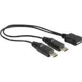 DeLOCK Câble : prise USB micro-B vers 2 connecteurs USB micro-B, 20,5 cm