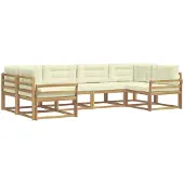 vidaXL Ensemble de salon de jardin 6 pièces, blanc et crème