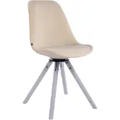 CLP Chaise de salle à manger Troyes Velours Rond blanc
