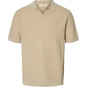 Selected Mattis Short Sleeve Polo Beige L Homme