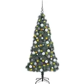 vidaXL Arbre de Noël artificiel pré-éclairé avec ensemble de boules