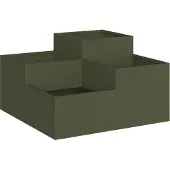 vidaXL Pot de fleurs de jardin vert olive 100 x 100 x 48 cm acier