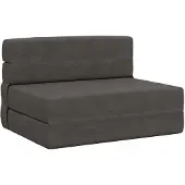 vidaXL Canapé-lit pliable , gris foncé, 190 x 100 x 15 cm, en velours côtelé