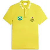 Tommy Hilfiger Standard Country Brazil Regular Fit Short Sleeve Polo Jaune L Homme