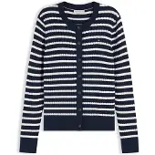 Tommy Hilfiger Cardigan 'Mini Cable' bleu marine / blanc