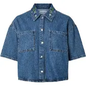 Pieces Chemisier 'PCSKY' bleu denim