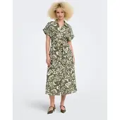 ONLY Robe-chemise 'ONLJakiri' olive / blanc cassé