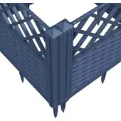 vidaXL Jardinière avec piquets bleu gris 123,5x43,5x43,5 cm PP