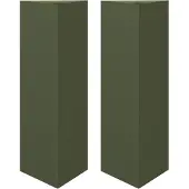 vidaXL Jardinières 2 pcs vert olive triangulaire 30x26x75 cm acier
