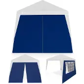 Casaria 2x Parois latérales tonnelle de jardin 3x3m imperméable fenêtre fermeture éclair panneau latéral mur côté pavillon Pop-Up bleu