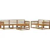 vidaXL Ensemble de canapés d'extérieur 6 pièces en bois massif d'acacia naturel