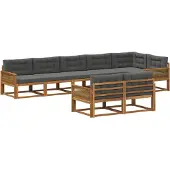 vidaXL Ensemble de canapés d'extérieur , 8 pièces, couleur nature et anthracite