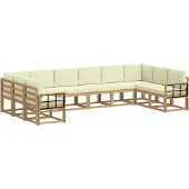 vidaXL Ensemble de salon de jardin 10 pièces, blanc et crème