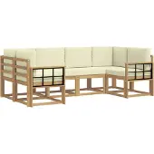 vidaXL Ensemble de canapés d'extérieur avec coussins, 6 pièces, blanc et crème