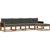 vidaXL Ensemble de canapés d'extérieur , 5 pièces, couleur nature et anthracite