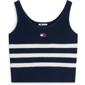 Tommy Hilfiger Tops en tricot 'Tommy Badge Stripe Tank' bleu marine / blanc