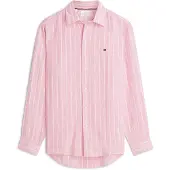 Tommy Hilfiger Chemise 'Regular Fit Textured Stripe Pure' rose clair / blanc