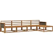 vidaXL Ensemble de canapés d'extérieur 5 pièces en bois massif d'acacia naturel