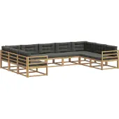 vidaXL Ensemble de canapés d'extérieur avec coussins, 9 pièces, blanc et anthracite