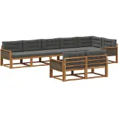 vidaXL Ensemble de canapés d'extérieur , 8 pièces, couleur nature et anthracite