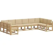 vidaXL Ensemble de salon de jardin 10 pièces, blanc et beige
