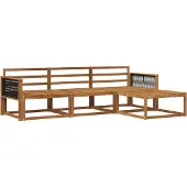 vidaXL Ensemble de salon de jardin 4 pièces en bois d'acacia massif, finition naturelle