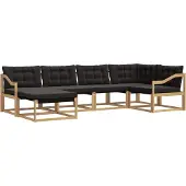 vidaXL Ensemble de canapés d'extérieur avec coussins, 6 pièces, blanc et noir