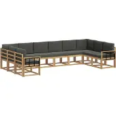 vidaXL Ensemble de salon de jardin 10 pièces, blanc et anthracite